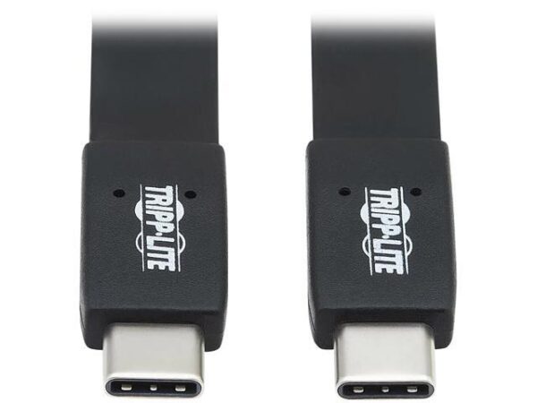 Tripp Lite U420-16N-G25AFL 16 in. USB-C Flat Cable (M/M) - USB 3.1 Gen 2 (10 Gbps), 5A Rating, Thunderbolt 3 Compatible, Black, 16 in. Tripp Lite U420-16N-G25AFL 16 in. USB-C Flat Cable (M/M) - USB 3.1 Gen 2 (10 Gbps), 5A Rating, Thunderbolt 3 Compatible, Black, 16 in.
