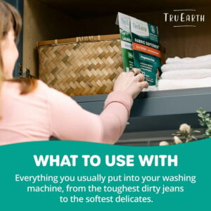 Tru Earth In-Wash Fabric Softener Sheets - Unscented / Fragrance-Free - 64 Counts - Fabric Softener Eco-Strips