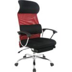 TygerClaw Ergonomic High Back Mesh Office Chair with Headrest (Red) TYFC22016