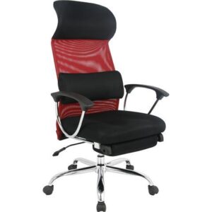 TygerClaw Ergonomic High Back Mesh Office Chair with Headrest (Red) TYFC22016