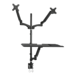 TygerClaw Gas Spring Sit-Stand Workstation for Dual Monitors TYDS1022AABLK
