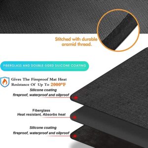 UBeesize Large 65 x 48 inches Under Grill Mat for Outdoor Grill,Double-Sided Fireproof Grill Pad,Indoor Fireplace/Fire Pit Mat,Oil-Proof Waterproof BBQ Protector for Decks and...