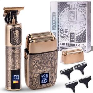 Ufree Gifts for him T Liner Trimmer & Electric Razor for Men Zero Gapped Beard Trimmer, Barber Liners Clipper Bald Shavers, Mens Grooming Kit with 4