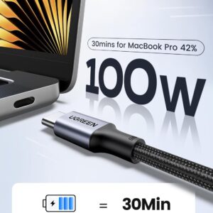 UGREEN 100W USB C to C Cable (6FT 2Pack), PD Type C Fast Charger Cord, 5A Charging Cable Compatible with MacBook Pro Air, iPad, Dell XPS, iPhone 16 15, Galaxy S25 S24 S23 Ultra,...