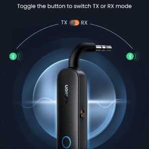 UGREEN Bluetooth 5.0 Transmitter and Receiver for Car TV Airplane, 2 in 1 Wireless 3.5mm Bluetooth Aux Adapter, Dual Devices Paired, Compatible with Car TV Airplane Home Stereo...