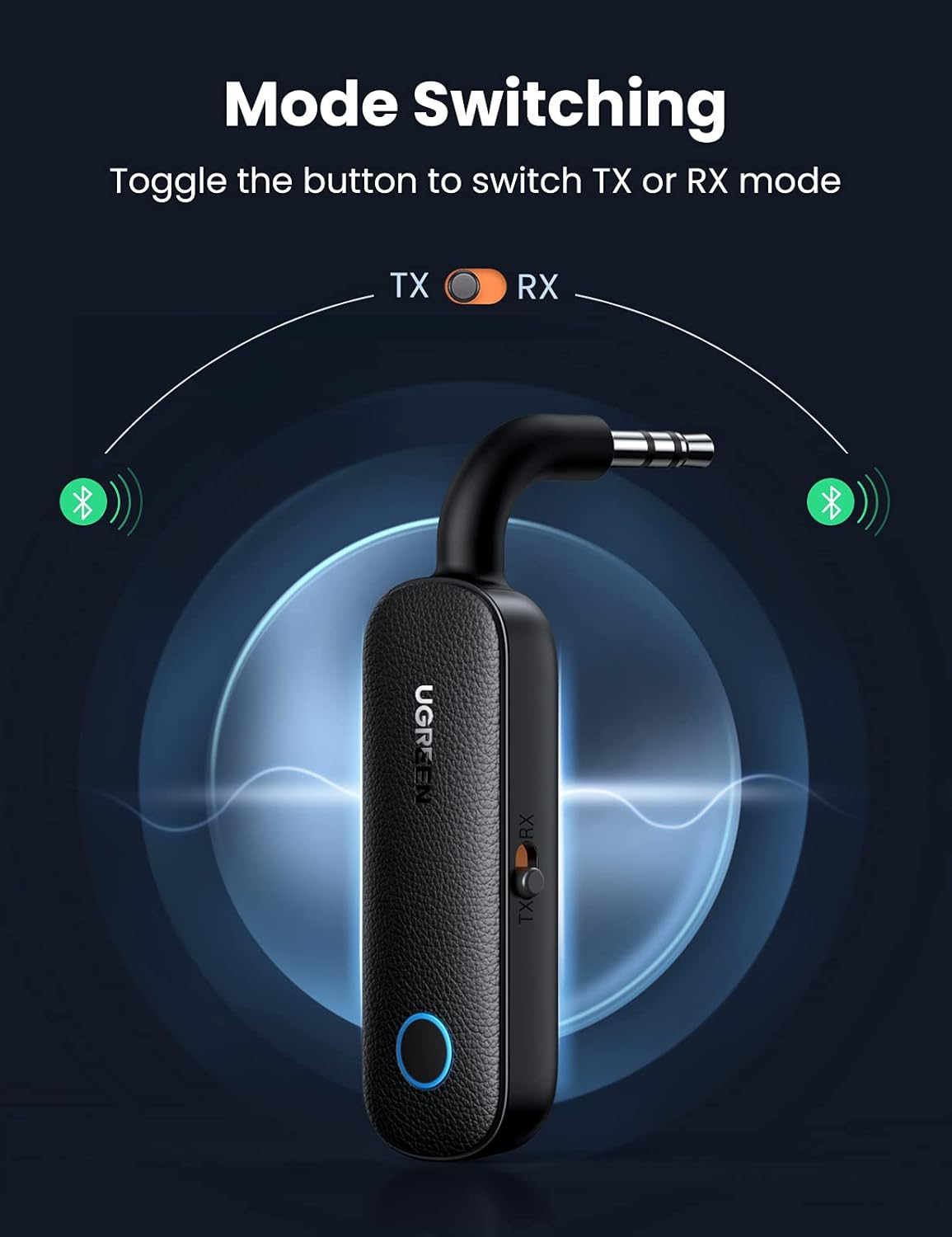 UGREEN Bluetooth 5.0 Transmitter and Receiver for Car TV Airplane, 2 in 1 Wireless 3.5mm Bluetooth Aux Adapter, Dual Devices Paired, Compatible with Car TV Airplane Home Stereo...