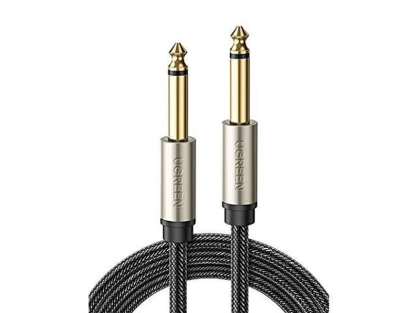 UGREEN Guitar Cable 6.35mm Mono Jack 1/4 Inch TS Unbalanced Patch Speaker Cable Braided Instrument Male to Male Amp Cord Zinc Alloy Casing Compatible