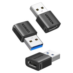 UGREEN USB to USB C Adapter 3Pack, 10Gbps USBC Female to USBA Male Adapter Type C Charge Converter for iPhone 16 15 14 13 Plus Pro Max,iPad Air Mini 6 7,Samsung Galaxy S25,Apple...