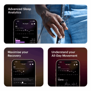 Ultrahuman Ring AIR Size 10 - World’s Lightest Sleep-Tracking Wearable - Aster Black
