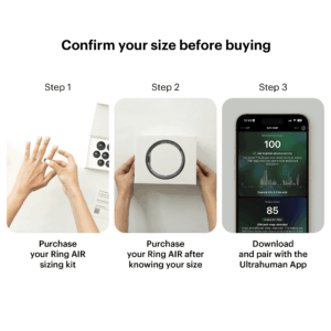 Ultrahuman Ring AIR Size 9 - World’s Lightest Sleep-Tracking Wearable - Raw Titanium