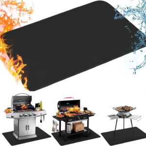 Under Grill Mat, 48x36 inch thick BBQ Floor Mats, suitable for deck, terrace, indoor fireplace mats, reusable oil resistant, waterproof, and barbecue protection pads