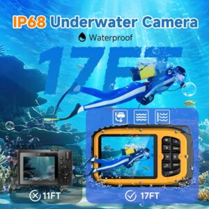 Underwater Floating Digital Camera – 48MP HD Bare-Body Waterproof Camera, No Case Needed for Underwater Fun & Childhood Memories (Yellow)