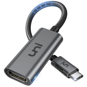 uni USB-C to HDMI Adapter 4K@60Hz, Thunderbolt 3/4 to HDMI Adapter, Type C HDMI Converter, Compatible with MacBook Pro/Air 2022, iPad Pro/Air, Surface Laptop, Dell XPS,...