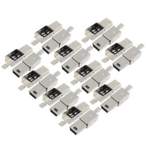 Unique Bargains 20 Pcs Mini USB 5 Pin Type B Male Connector Port Solder Plug Jack