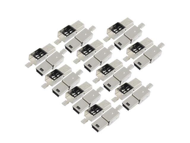 Unique Bargains 20 Pcs Mini USB 5 Pin Type B Male Connector Port Solder Plug Jack