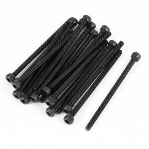 Unique Bargains 20 x Steel Alloy 12.9 Hex Socket Pan Head Knurled Cap Screw Bolt M2x35 Black
