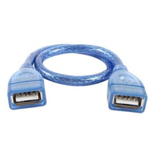 Unique Bargains 25cm 10inch USB 2.0 Type A Female to Female F/F Extension Cable Cord Blue