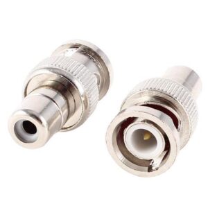 Unique Bargains 2pcs TV Video Silver Tone BNC Male to RCA Female M/F Adapter Cable Plug