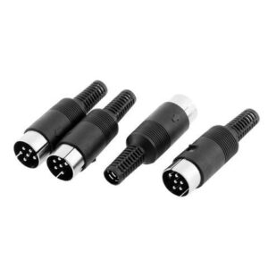 Unique Bargains 4 Pcs 6 Pin DIN Plug Male Solder Cable Connector Adapter for Computer