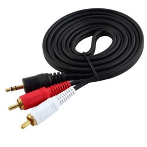 Unique Bargains 4.6ft 3.5mm Stereo Male to 2 RCA Male Aux Audio Cable for MP3 MP4