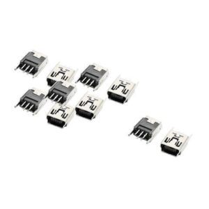 Unique Bargains 5 Pins Mini USB Socket 180 Degree DIP Type MP3 MP4 MP5 Connector 10 Pcs