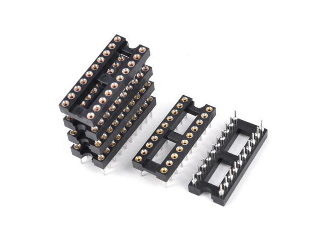 Unique Bargains 6 x 2.54mm Pitch 20-Pins Round Hole Soldering DIP IC Socket Adapter Narrow