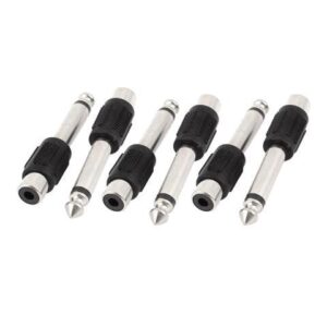 Unique Bargains 6.3mm 1/4" Mono Male Plug to RCA Female Jack M/F Audio Adapter Converter 6PCS