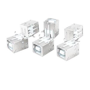 Unique Bargains 6pcs Single Port 90 Degree 4 Pin Plug USB Type B Female Jack Socket