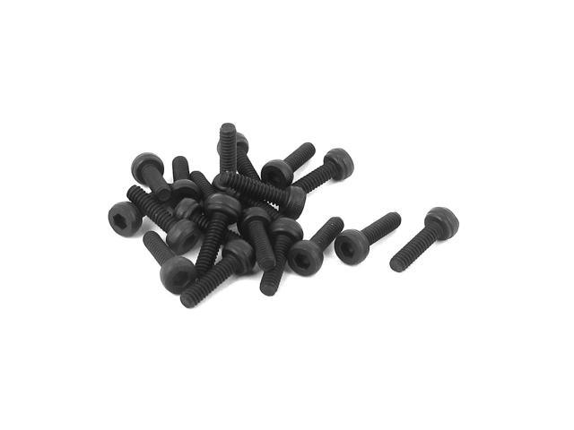 Unique Bargains M2 x 7mm 12.9 Alloy Steel Machine Bolt Hex Socket Head Cap Screws Black 20pcs