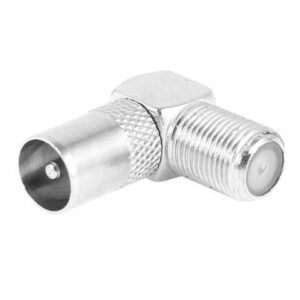 Unique Bargains Silver Tone F Female to PAL TV Male Coaxial RF Adapter Connector