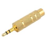 Unique Bargains Stereo 3.5mm Male to 6.35mm 1/4" Female Socket End Audio Adapter Gold Tone