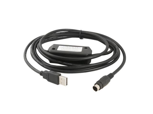 Unique Bargains Unique Bargains Black USB to RS422 PLC Programming Cable 2.5M for Mitsubishi SC-09 FX