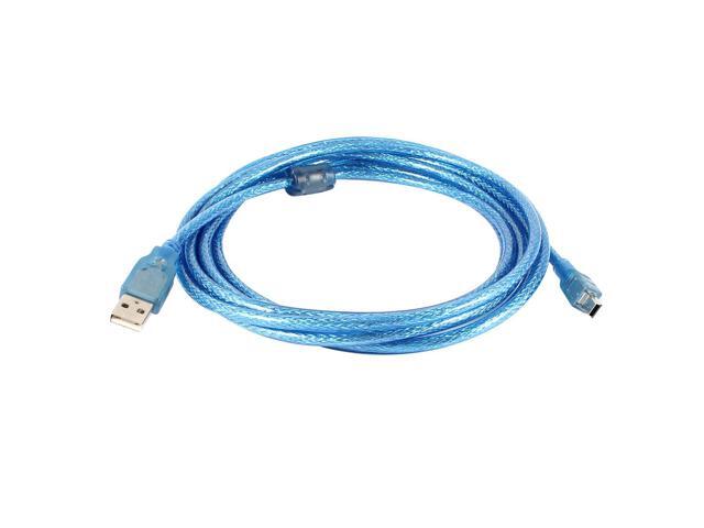 Unique Bargains USB 2.0 Male to Mini 5 Pin Male Extension Cable Cord Lead 10 Feet Blue