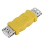Unique Bargains Yellow Wireless USB 2.0 Dual Female Connector Adapter