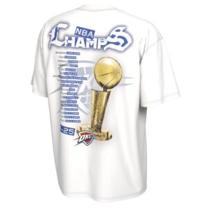 Unisex Nike White Oklahoma City Thunder 2025 NBA Finals Champions Celebration Parade Roster T-Shirt