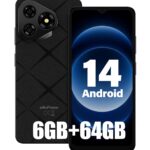 Unlocked Cell Phone Canada, Ulefone Note 19 (6+64GB) Smartphone, Android 14 Go, Octa-core, 6.56” HD+, 8MP+5MP, 5000mAh, Global 4G LTE, 3-Card Slot/Face Unlock/GPS - Black