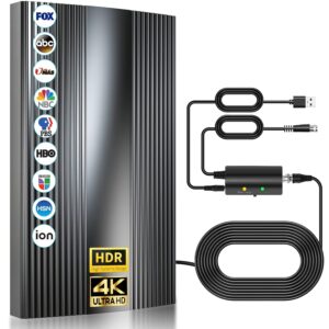 Upgraded TV Antenna Indoor Up to 2200+ Miles Range, Digital Antenna for Smart Tv Indoor/Outdoor Local Channels, Strongest HDTV Antenna for 8K 4k 1080p - Amplifier Signal Booster...