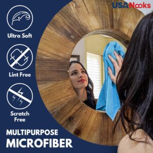 USANOOKS Microfiber Cleaning Cloth Grey - 12 Pcs (12.5"x12.5") - High Performance - 1200 Washes, Ultra Absorbent Microfiber Towel Weave Grime & Liquid for Streak-Free Mirror...