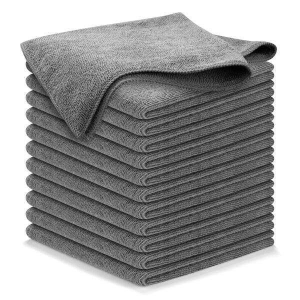 USANOOKS Microfiber Cleaning Cloth Grey - 12 Pcs (12.5"x12.5") - High Performance - 1200 Washes, Ultra Absorbent Microfiber Towel Weave Grime & Liquid for Streak-Free Mirror... USANOOKS Microfiber Cleaning Cloth Grey - 12 Pcs (12.5"x12.5") - High Performance - 1200 Washes, Ultra Absorbent Microfiber Towel Weave Grime & Liquid for Streak-Free Mirror...