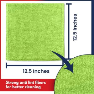 USANOOKS Microfiber Cleaning Cloth Grey - 12 Pcs (12.5"x12.5") - High Performance - 1200 Washes, Ultra Absorbent Microfiber Towel Weave Grime & Liquid for Streak-Free Mirror...