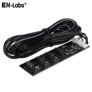 USB 9 Pin Motherboard Header Hub 4 Ports Splitter Adapter, USB 2.0 9Pin Header 1 to 4 Extension Converter Card - Molex Power,USB 9-Pin Internal