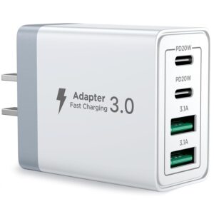 USB C Charger Block, 40W Dual USB C Wall Charger PD+QC USB Wall Plug Multiport Type C Power Adapter Fast Charging Block for iPhone 15 14 13 12 iPad Galaxy S23 S22 Pixel LG...