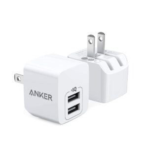 USB Charger, Anker 2-Pack Dual Port 12W Wall Charger with Foldable Plug, PowerPort Mini for iPhone Xs/X / 8/8 Plus / 7 / 6S / 6S Plus, iPad, Galaxy Note 5 / Note 4, HTC, Moto,...