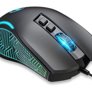USB Gaming Mouse Wired, Ergonomic PC Gaming Mice with 7 Colors LED Backlit, Gaming Grade Sensor Computer Mouse with Shutton Button, 4 DPI Settings Up