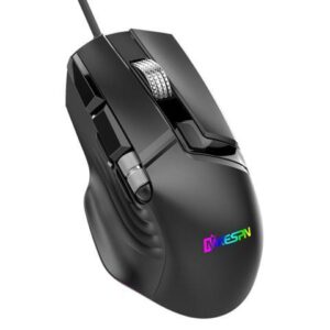 USB Wired Gaming Mouse, 2 Wheels [1200/3600/4800/7200/9600/12400 dpi] 6 Level DPI Adjustable 7 Colors RGB Backlit Light, 10 Buttons Gaming Mice for