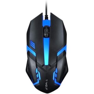 USB Wired Gaming Mouse, 3 Buttons 7 Coloured Backlight 1200 DPI Office Mouse Built-in Weights for Laptop/PC Gaming Mice