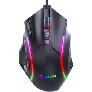 USB Wired Gaming Mouse, 6 Adjustable DPI [12800 DPI] Computer Mouse, Optical Sensor 13 RGB Mouse, Gaming Mouse Wired with 12 Programmable Buttons,