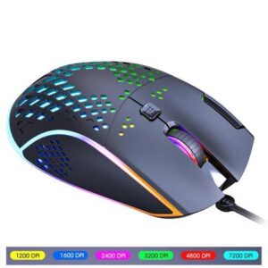 USB Wired Gaming Mouse, 7 Buttons Gaming Mice, RGB Backlight and 6 Adjustable DPI (1200/1600/2400/3200/4800/7200dpi), Ergonomic and Lightweight USB