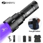 UV Flashlight 395nm Ultraviolet Scorpion T6 Torch Ultra Violet LED Fluorescent Lamp 26650 Zoomable Waterproof Hiking