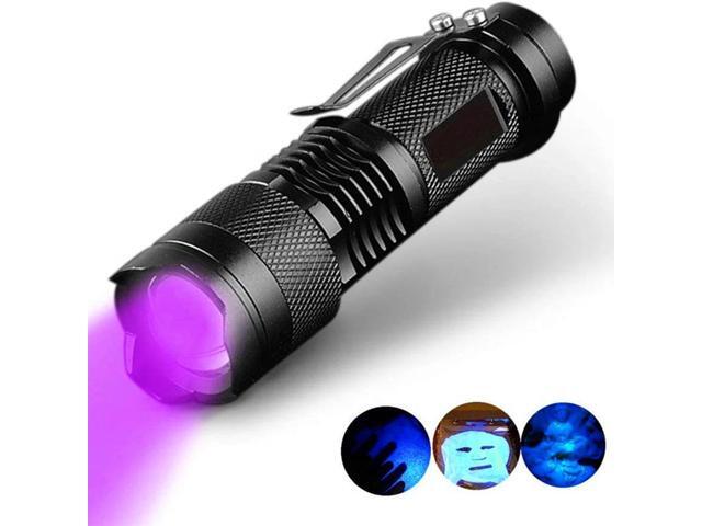 UV Flashlight Ultraviolet Torch With Zoom Function Mini UV Black Light Pet Urine Stains Detector Scorpion Hunting Torches